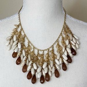 Express Bib Necklace Statement Fashion Jewelry Gold And Neutral Tones
